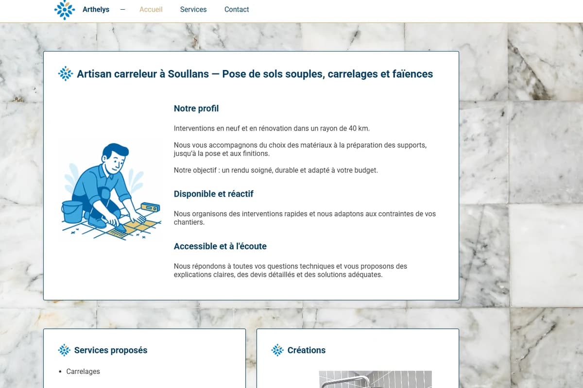 Aperçu du site Arthelys