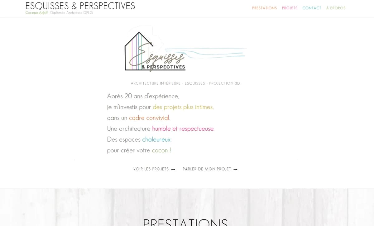 Aperçu du site Esquisses & Perspectives