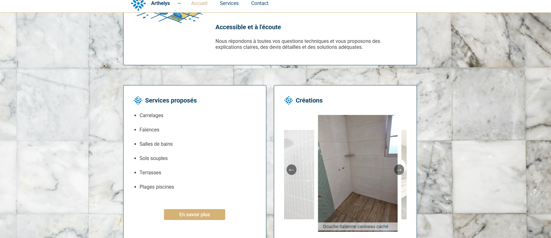 Site vitrine pour artisan